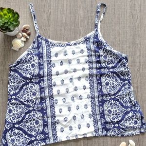 Blue Print Swing Scoop Neck Cami Tank Top